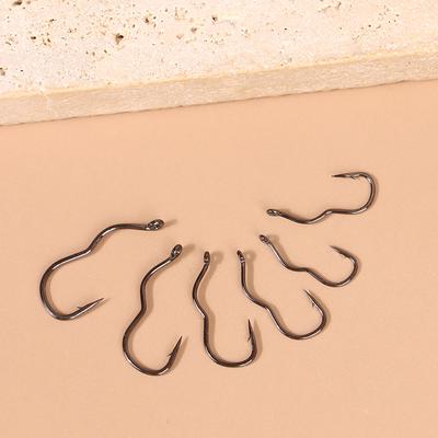 12Pcs/Pack High Carbon Steel Fishing Hook With Eye Sharp Barbed Automatic Flip Fishhook For Carp Fishing Accessories