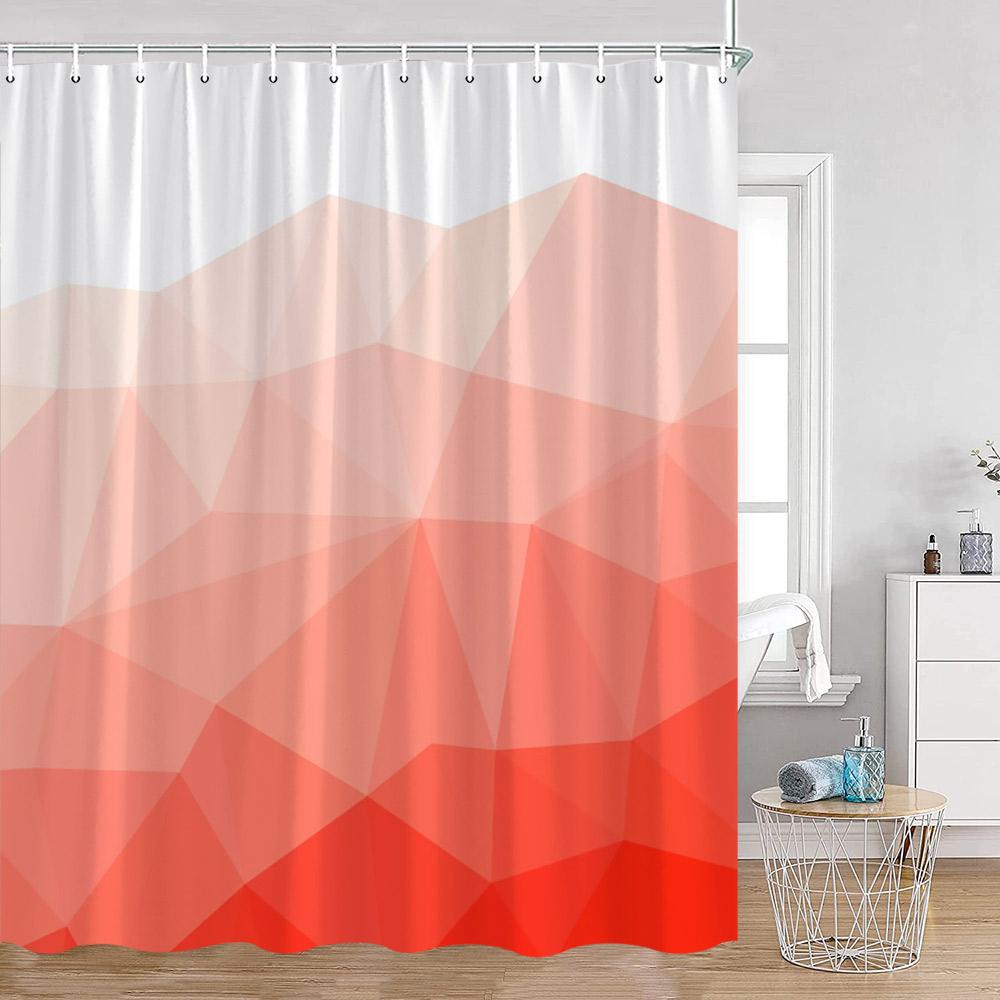 Abstract Geometric Shower Curtain Gradient Colorful Pattern Fashion Bathroom Decorations Modern Polyester Fabric Bath Curtains