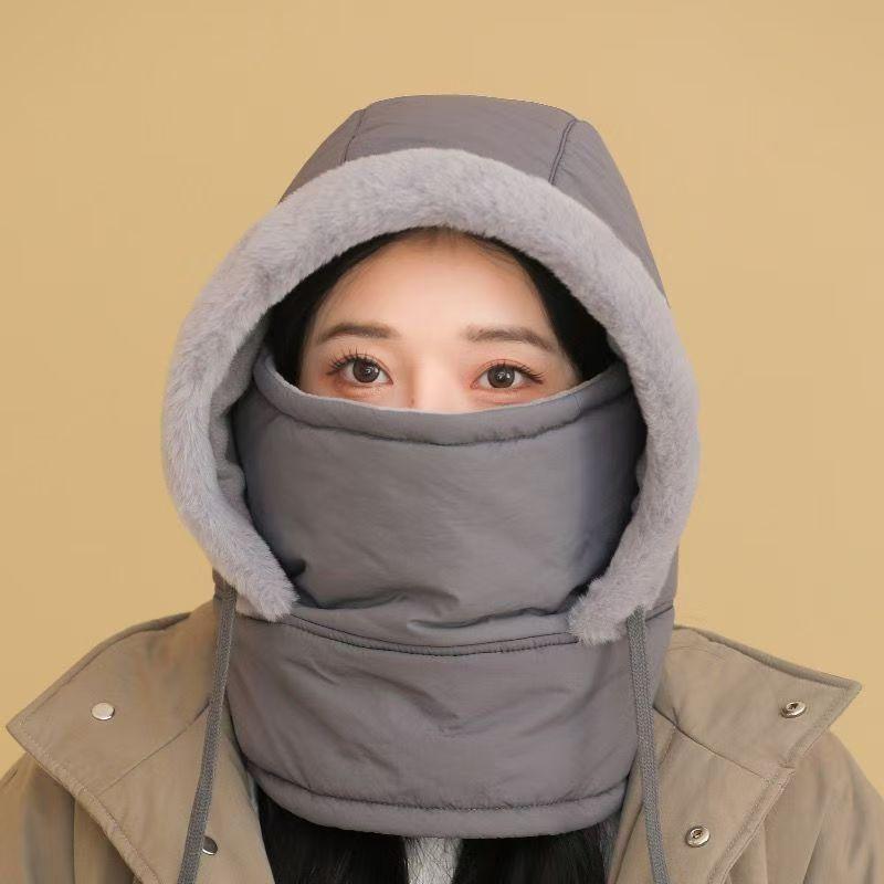 Winter warm hat, thickened ear protection, cold proof face mask, integrated windproof neck, suitable for men and women riding