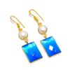 Blue Monalisa Gemstone Handmade 925 Sterling Silver Jewelry Earring 2.09" GK-4884