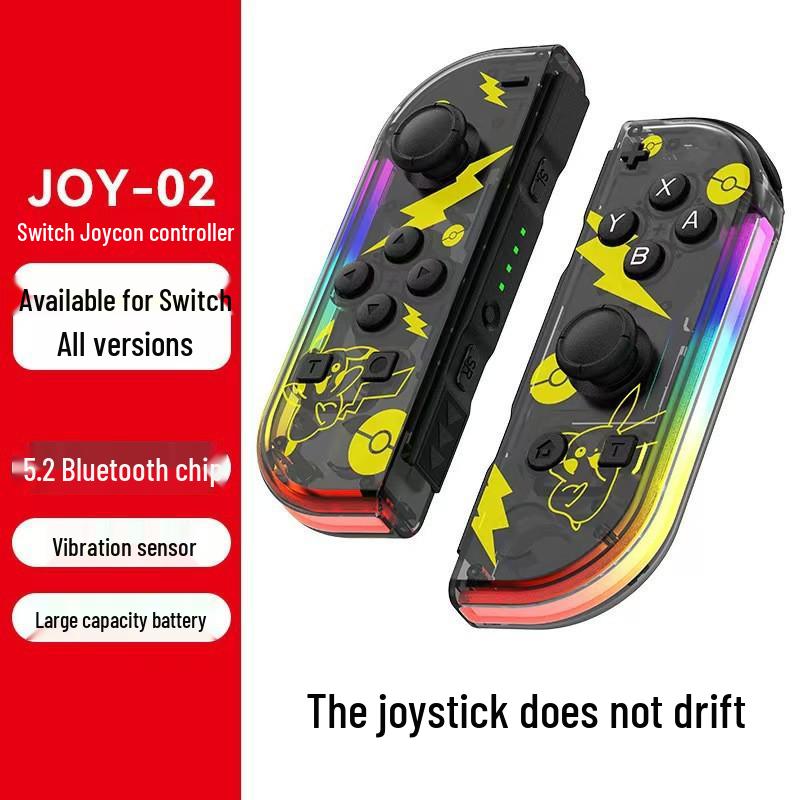 Colorful RGB Switch Joy-Con Left & Right Controllers with Wake-Up, Bluetooth 5.2, Vibration, and Motion Control.