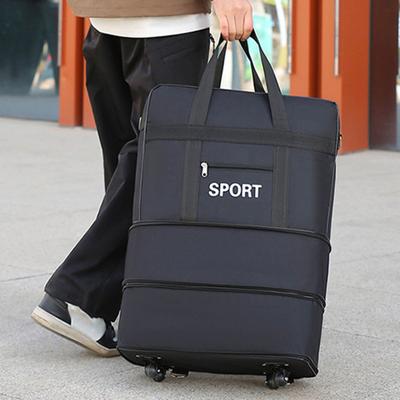 Bolsa de viaje con múltiples compartimentos, gran capacidad, impermeable, resistente al desgarro, versátil, expandible, bolsa de lona con ruedas