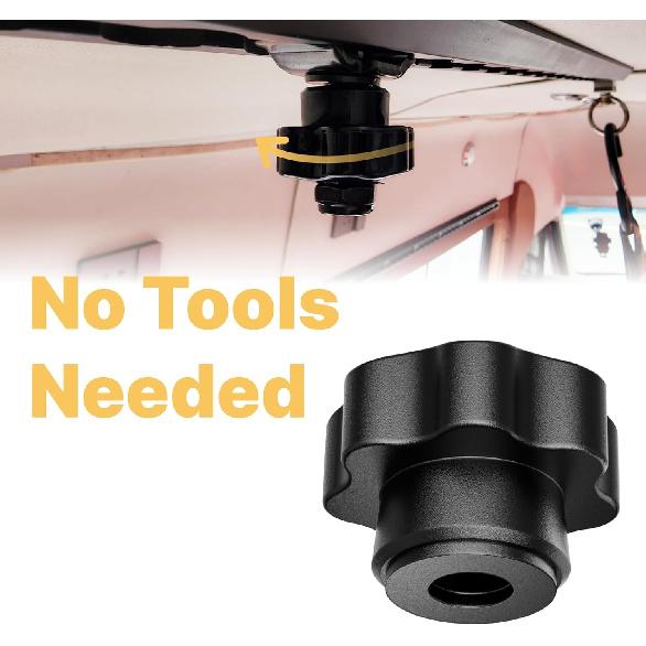 8Pcs L Track Double Stud Lug Tie Down M8 x 40mm with Nylon-ert Lock Nut and Thumb Nut,4500 Lbs Max Load, Heavy-Duty L Track Accessories for Truck Bed