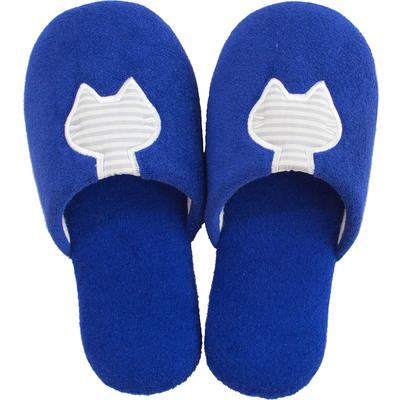 OKA Uchi Neko Slippers Feet Approximately 23cm Blue (Home Cat) (Fits - 24cm), (Washable, Stylish, Indoor, Guest, Toilet, Men's, Women's, Cute, Cat)
