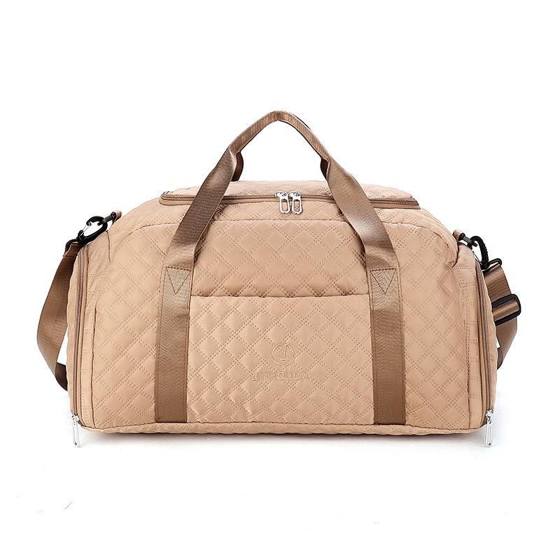 

Short-distance Large Capacity Pure Color Belt Shoe Storage Portable Travel Bag Dry Wet Separation Sports Gym Bag Can Be Used for Pulling Rod хаки