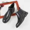 Fashion British Style Chelsea Boots for Man Business High Top Leather Short Boots Zapatos De Hombre Casual Spring Autumn Botas Masculino