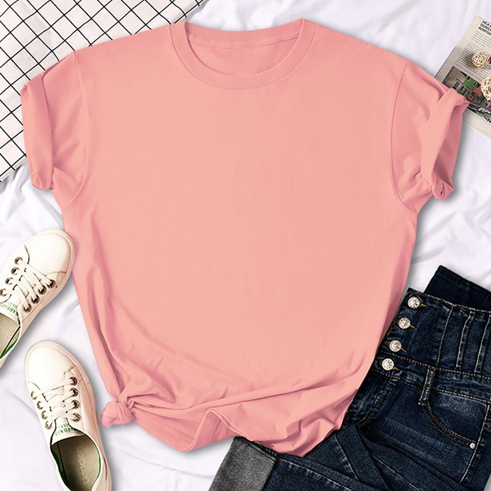 Gym Solid Color Summer Women T-Shirt Fashion Casual T Shirts Hip Hop Soft Tee Top Crewneck Comfortable Streetwear Clothing