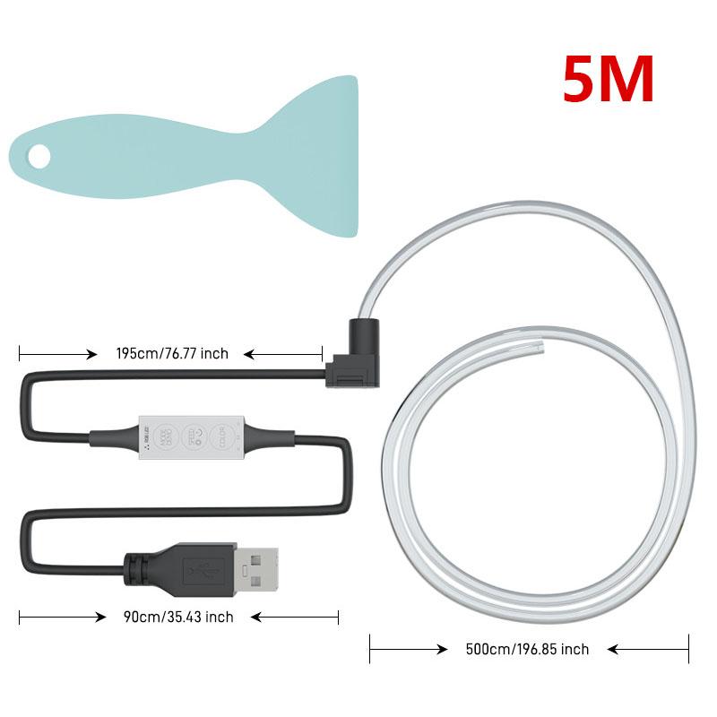 Car Interior Neon Lights 7 Colors RGB Decorative Ambient Lamp For Auto DIY Flexible Ambient Light USB Atmosphere Lamp 1/2/3/4/5M