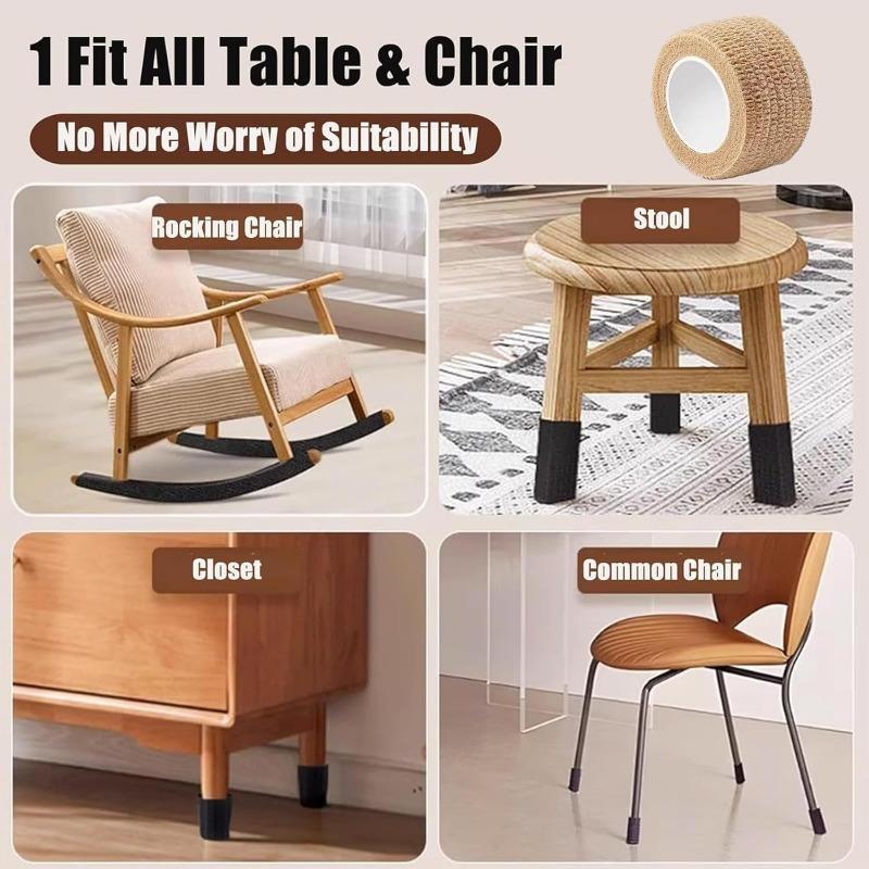 Heavy Duty Anti Slip Chair Leg Protectors Noise Reducing Floor Pads Thickened Furniture Covers for Wood Tile Floors Home Office