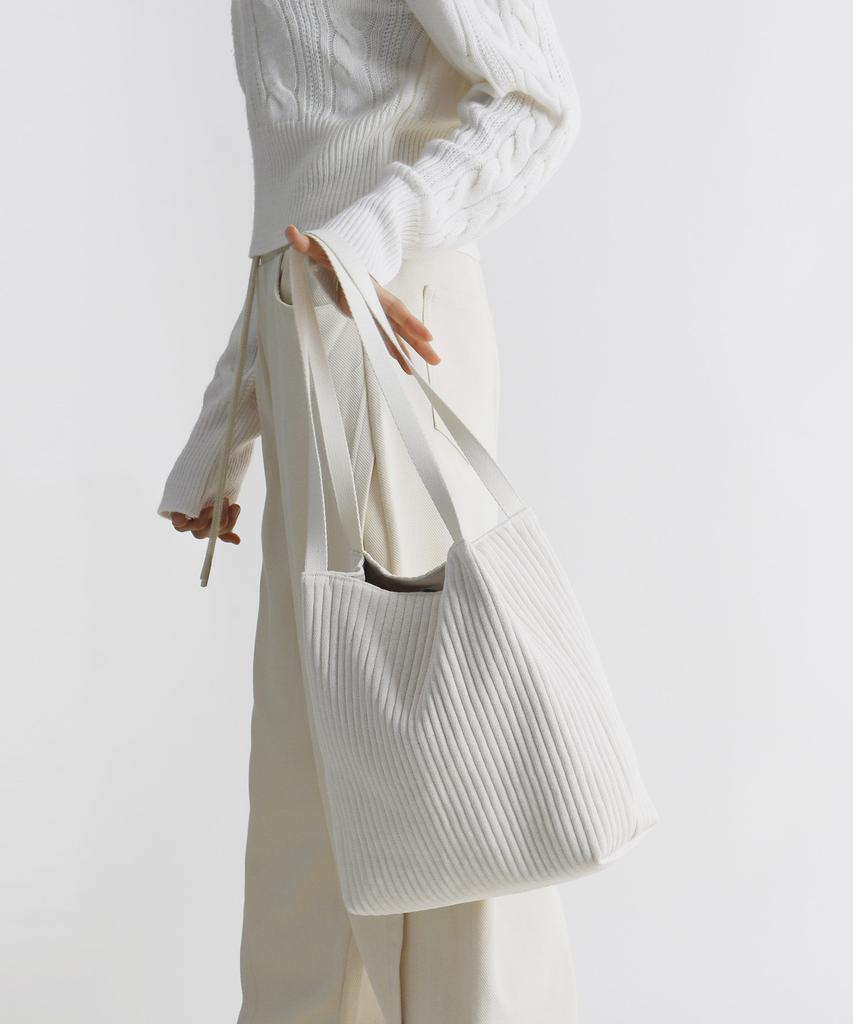 Green Stuff Effortlessly Boxy Shopper Bag 61 Ribbed Corduroy - Ivory
