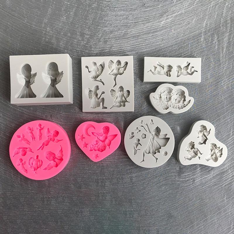 Stampi per Cioccolato a Forma di Angelo Stampini da Forno Stampini per Fondente Stampini in Silicone per Torta 8 Stili Regalo Perfetto per l'Appassionato di Pasticceria Fai da Te