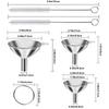 3/5 st Kökstrattar i rostfritt stål Livsmedelsklassade metalltrattar för att fylla flaskor Små trattar för eteriska oljekryddor
