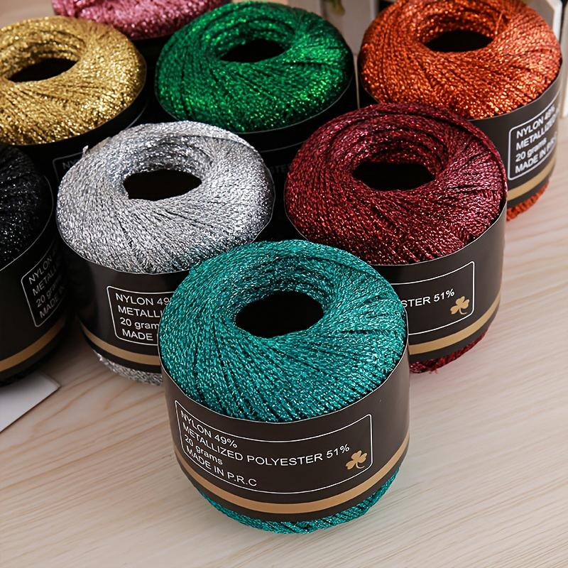 120m PET Vielseitiges Gold Silber Flexibles Metallicgarn Funkelnd Handgewebt Glänzend 2mm Langlebig Glänzendes Garn Handwerksqualität