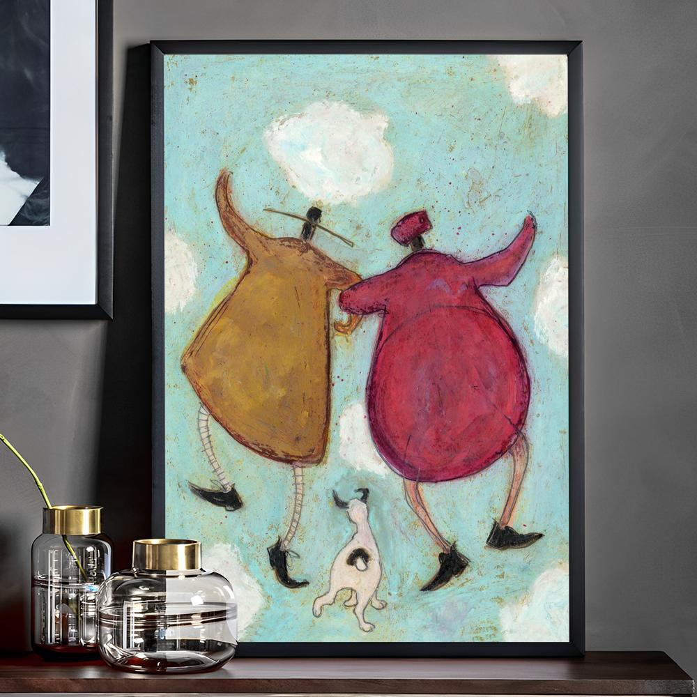 Sam Toft Abstrakt Landschaft Liebe Hunde Haustier Poster Anime Poster Klebend HD Qualität Wand Retro Poster für Zuhause Kawaii Raumdeko