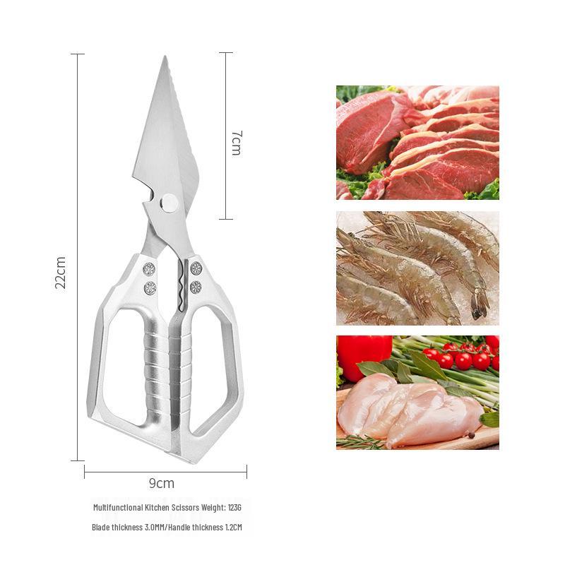Stainless Steel Heavy-Duty Multifunctional Kitchen Scissors for Chicken and Bones