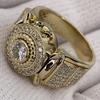 Mary Inlaid white zircon ring, European and American luxury men's engagement wedding