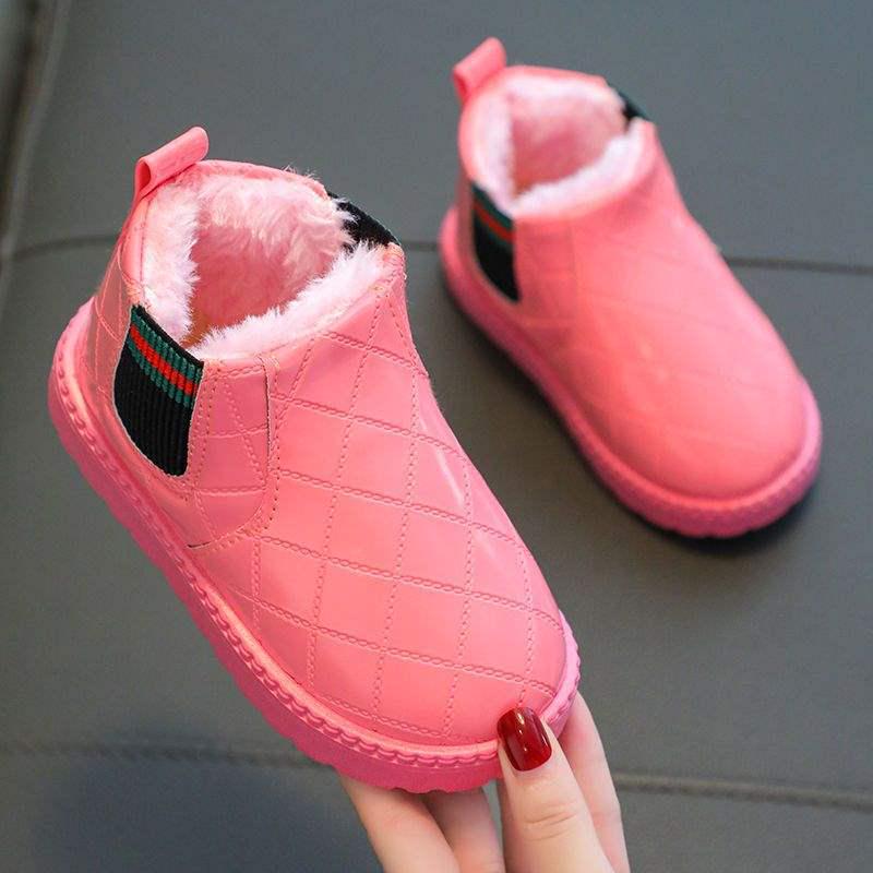 

Детские водонепроницаемые зимние ботинки на флисовой подкладке - Нескользящая спортивная обувь для улицы Size 37, Inner Length 21.5 cm, Runs Small красный