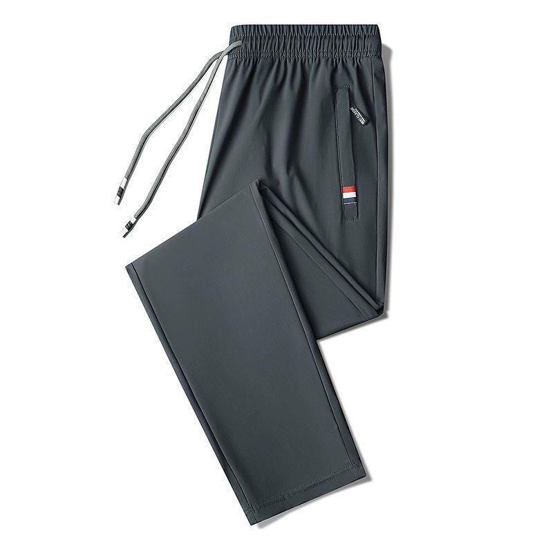 Men's Straight Leg Casual Pants, Summer Quick Drying Pants, Elastic Men's Sports Pants, Ultra-thin, Loose and Breathable