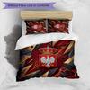 Set Biancheria da Letto Stampata Calcio Polonia 3 Pezzi Set Copriletto Traspirante Accogliente come Regalo per Inaugurazione Casa o Festa