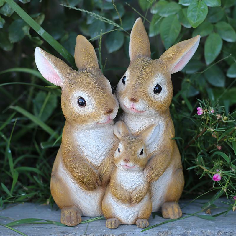 Courtyard Garden Creative Cute Rabbit Animal Ornaments Crafts Home Decorations Decorative Ornaments Elegant Room Decorations