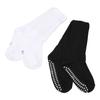 2pairs Wide Socks with Grips Elastic High Stretch Non Slip Loose Fit Socks Black White L XL
