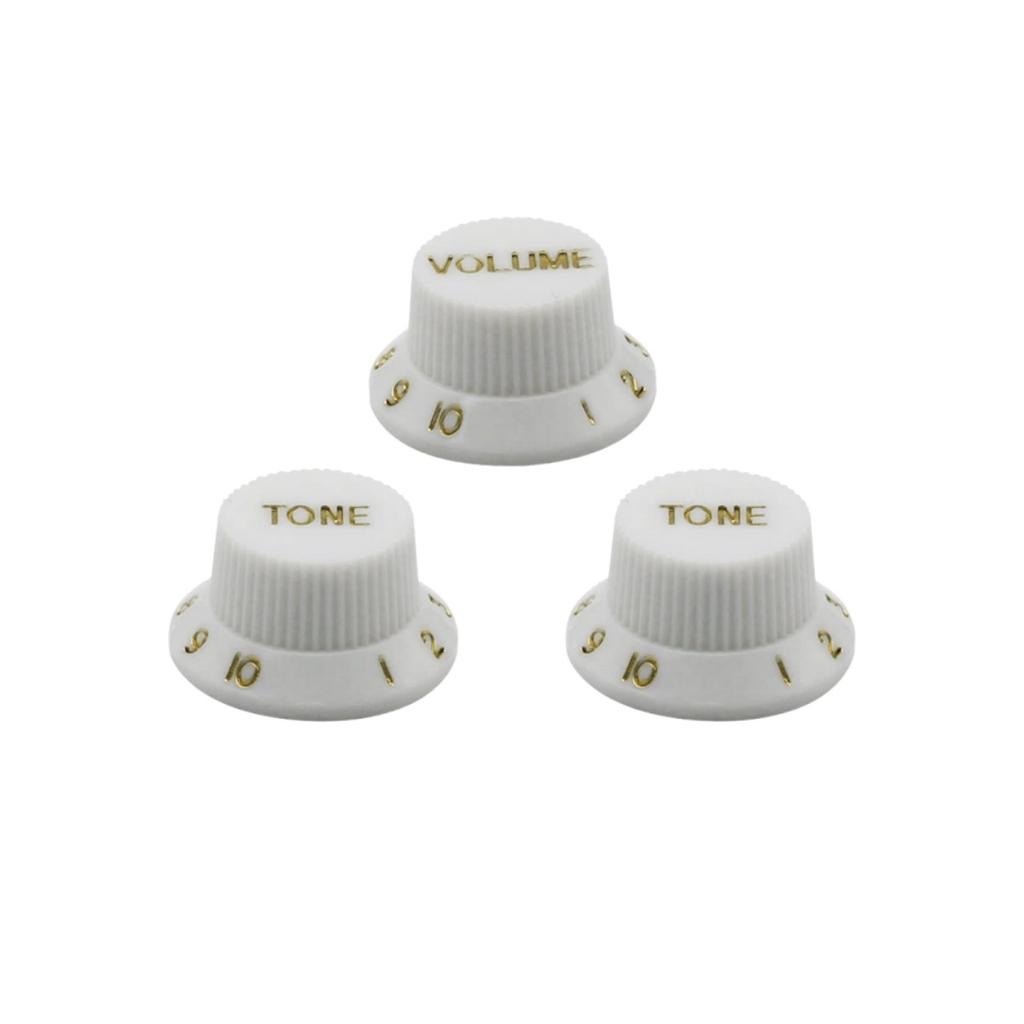 Miwayer 3Pcs/set Plastic Guitar Knobs /2T1V Volume Tone Control Knobs Top Hat Caps/for ST SQ Electric Guitar Parts