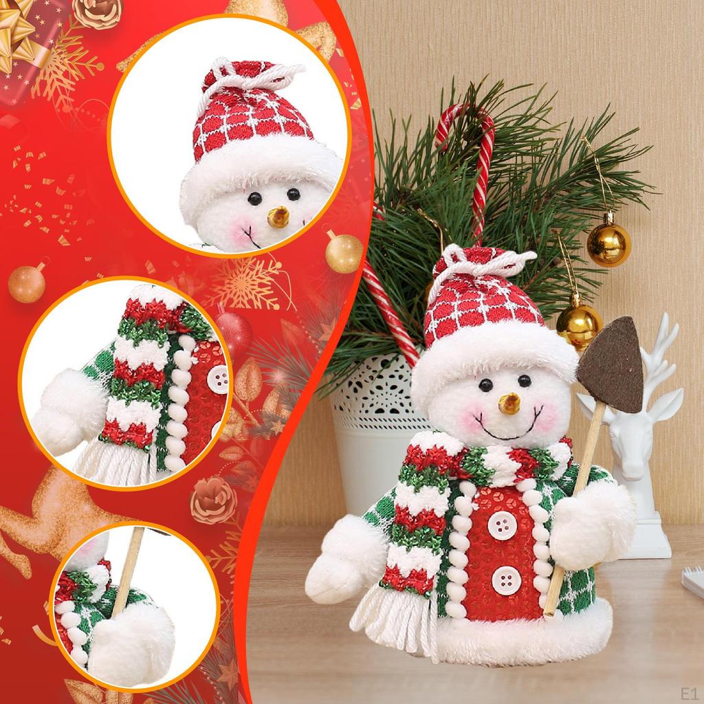 Christmas Snowman Figurine Desktop Ornament Creative Soft Gift Home Decoration for Birthday