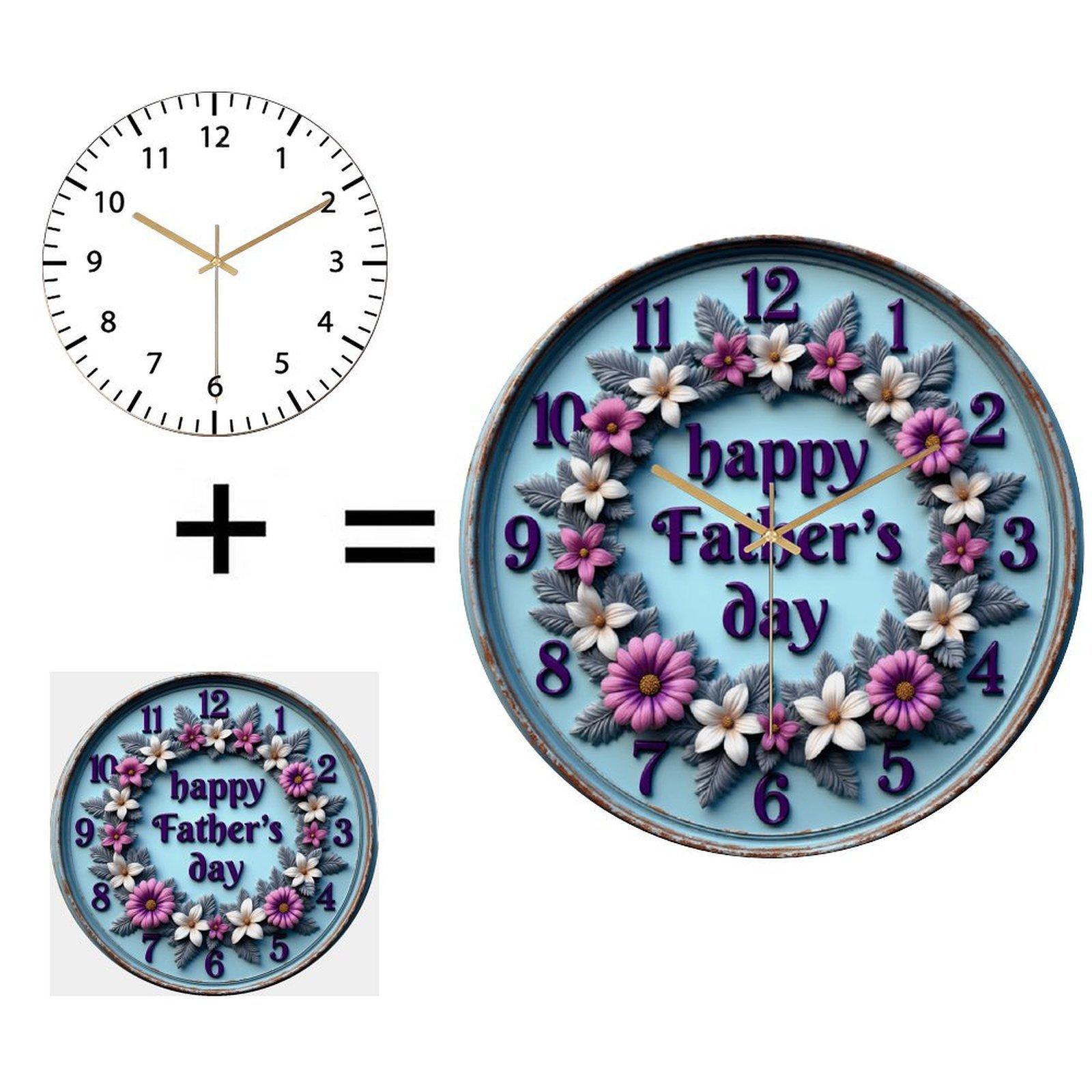 12 Inch Diameter Glass Wall Clock with Consistent, Year-Round Consumer Demand (White,12 in(30.48cm))