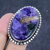 Russian Charoite Gemstone Handmade 925 Sterling Silver Jewelry Ring Size 9 B4t43