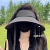 Wrap-around large brim open-top sun hat for women, summer UV protection sun hat, full-face ice silk sunshade hat