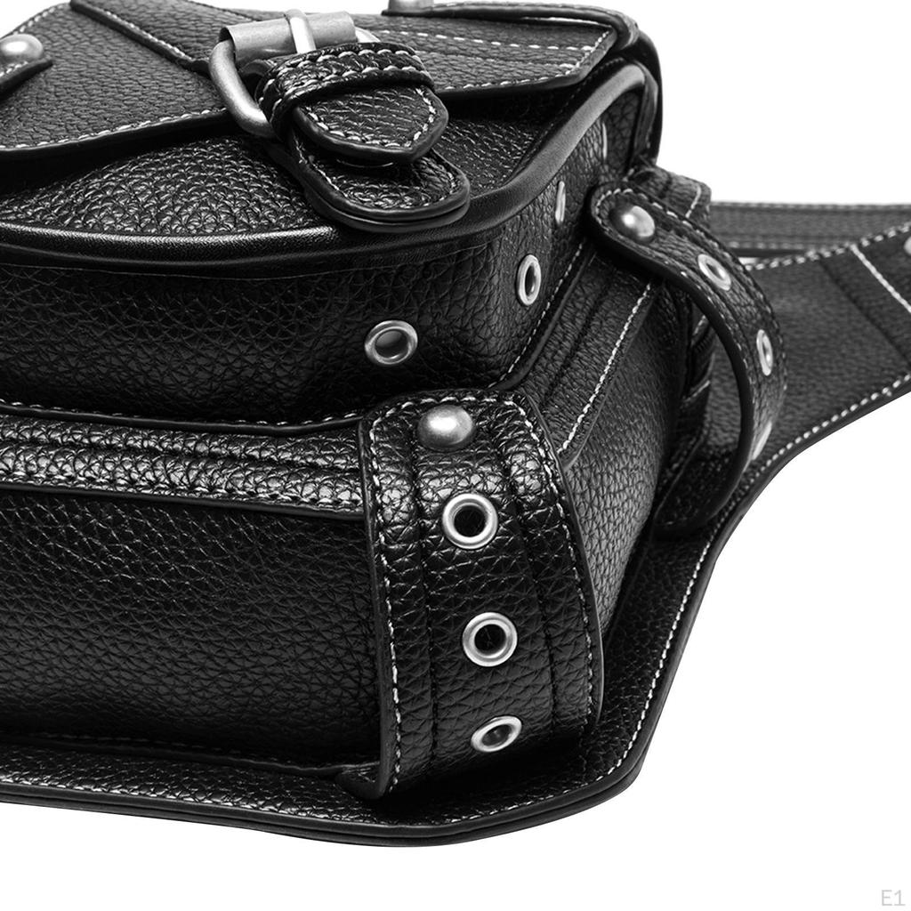 PU Leather Steampunk Waist Fanny Pack Thigh Leg Hip Outdoors Riding Workout Tote
