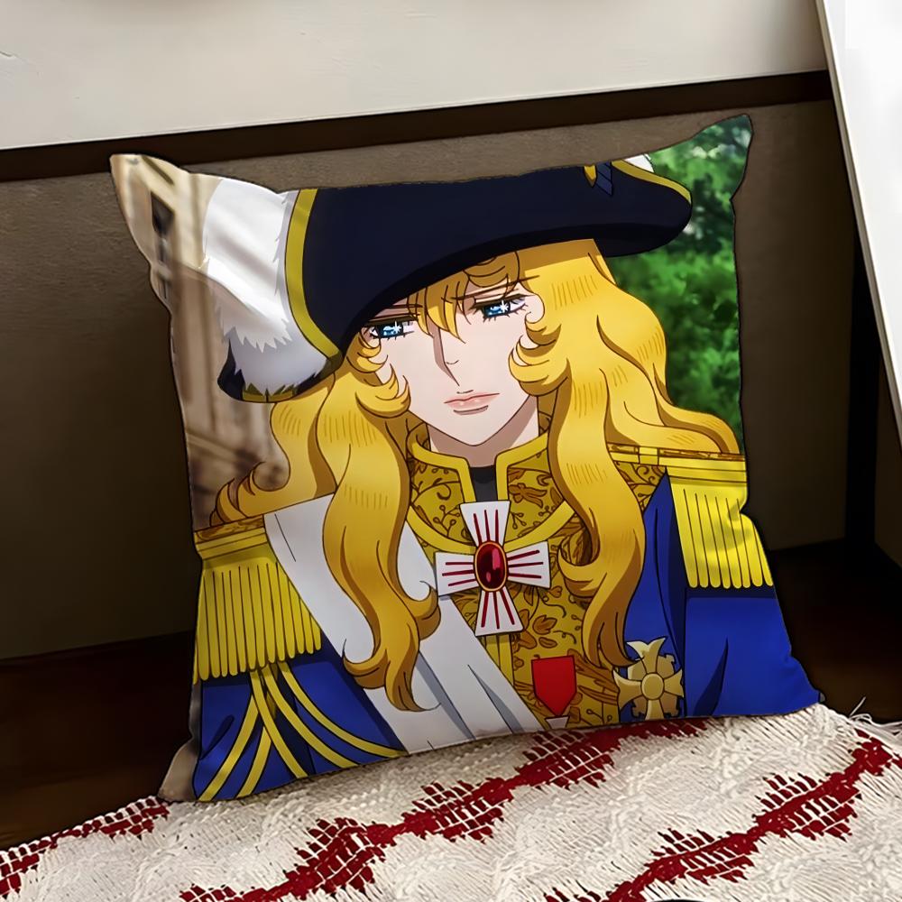 Anime The RRose of Versailles Cushion Cover Reversible Soft Durable Pillow Cover Home Car MultiScene Use for Daily Comfort