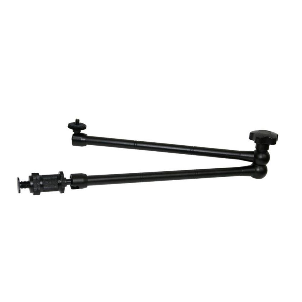 20 Inch Adjustable Articulating Friction Arm Aluminum Alloy 2KG Payload with Cold Shoe Universal 1 4 Screw for Flash