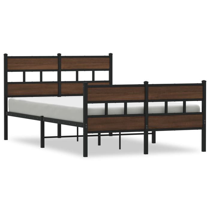 VidaXL Cadre de lit sans matelas avec tête de lit et pied de lit, lit double, meuble de chambre à coucher, lit d'invité, 4017167