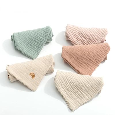 5Pcs/set Cotton Gauze Handkerchief  Towel 4-layer Small Square Face Saliva Towel Soft Absorbent Children Hand Towel