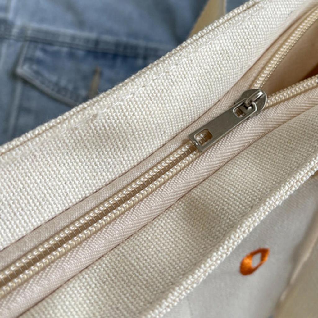 Simplicity Canvas Composite Shoulder Bag Solid Color Versatile Lazy Style Crossbody Bag Large Capacity Commuter Handbag