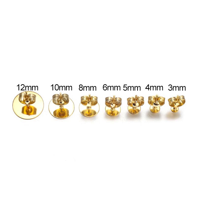 50 stuks/partij Roestvrij Staal Lege Oorbellen Studs Basis Pin Met Oorbellen Dopje Oor Achterkant DIY Sieraden Maken Oorbellen Accessoires