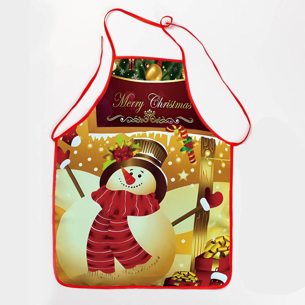 Christmas Claus Print Apron Waterproof And Stain-Resistant Household Christmas Apron