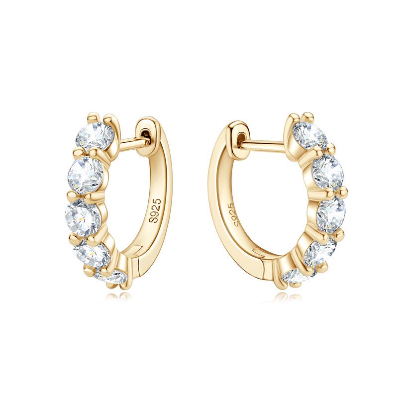 Korean Moissanite Sterling Silver Luxury Earrings & Hoops