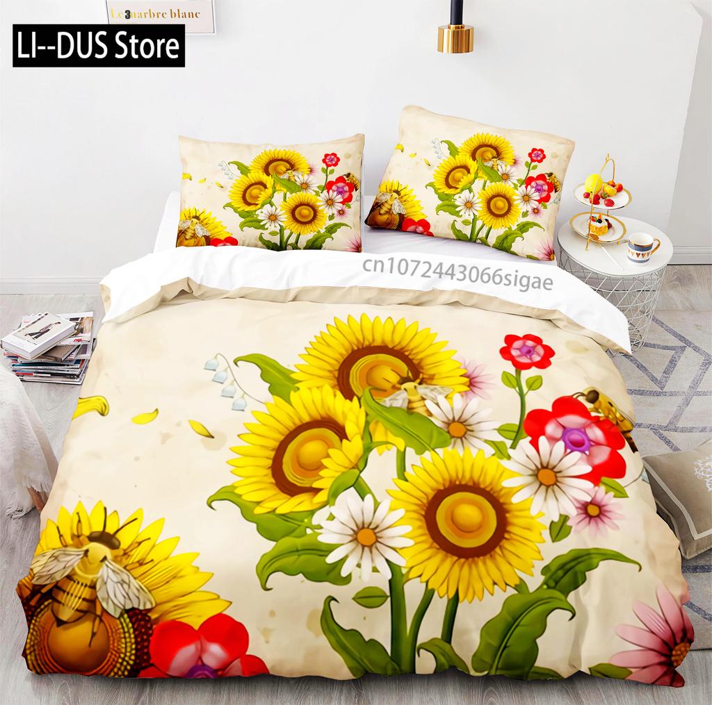Hardworking Bee Bedding Set Single Twin Full Queen King Size Bee Bed Set Aldult Kid Bedroom Duvetcover Sets with Pillowcase