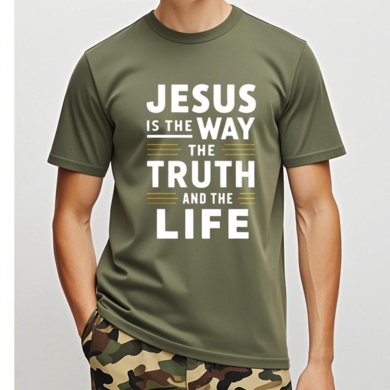 Cotton Tshirt Workout For Her O Neck Tshirt Black Jesus Is The Way The Truth And The Life Hiphop Unisex Tees Unisex Teeshirt