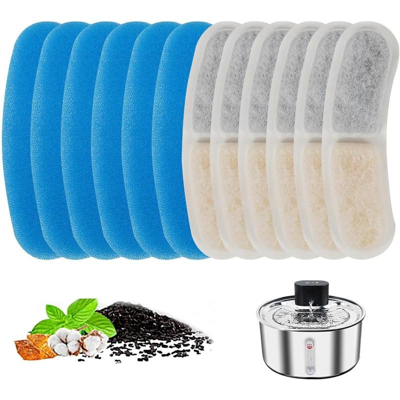 

6 Cat Fountain Replacement Filters for Stainless Steel 108oz/3.2L Adjustable Water Flow Pet Water Fountain, Dog Water Fountain