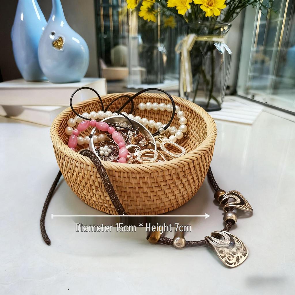 Hand-Woven Autumn Vine Snack Basket for Living Room or Table