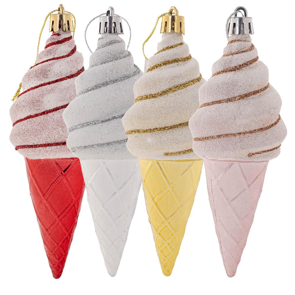 Christmas Baubles Christmas Bauble For Christmas Tree Christmas Decorations Pendants Ice Cream 4 Pcs