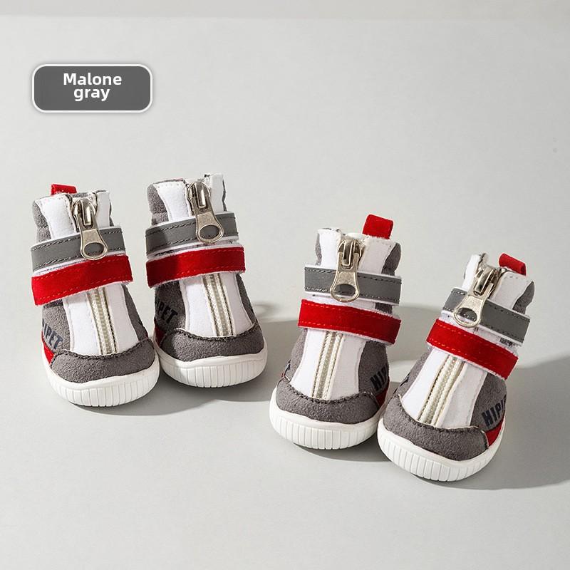 Hund Höst och Vinter Förtjockade Varma Halkfria Slitstarka Trendiga Roliga Sportskor Nordöstra Snöstövlar Hundskor Husdjursskor