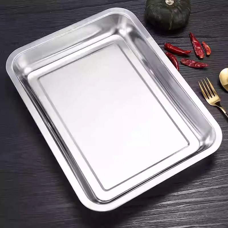 Heavy-Duty 304 Stainless Steel Rectangular Tray