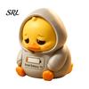 Fun Car Patrol Duck Ornament 3D Printed Sad Yellow Figurines, Cute Tired Worker Resin Small Desktop for Migrant Workers Desk Ornaments Home