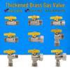 Brass Gas Valve: 4-Point Household Threaded, 6-Point Floor Heating Boiler Ball Valve, Wall-Hung Angle Valve