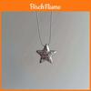 Lucky Star Geometric Pendant Necklace With Alloy Chain For Women