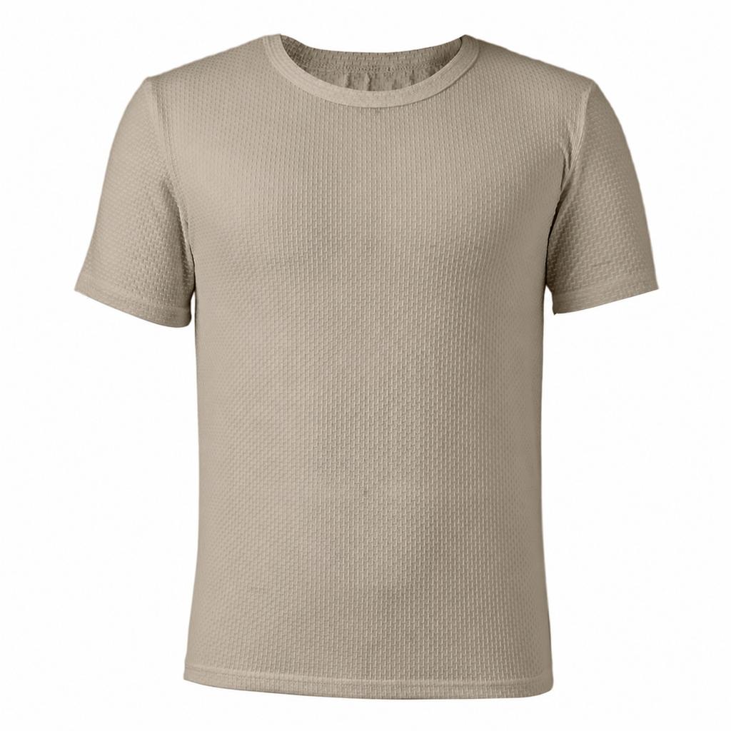 Mesh Ice Silk T-shirt Men's Short Sleeved Round Neck Half Sleeved Men's Base Shirt Men's T-shirt Quick Drying